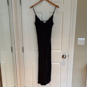 Socialite Black Midi Dress with Spaghetti Straps